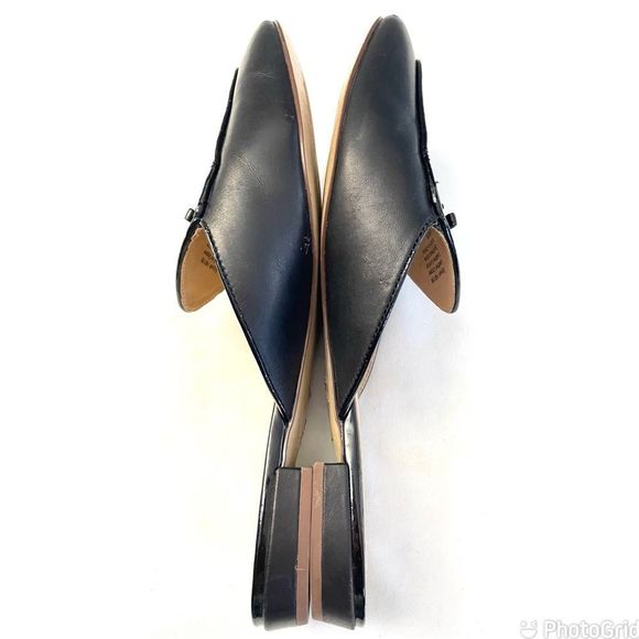 J. Crew Piped Loafer Mules in Leather Black Size 8 M Slip On Women’s Shoes - Picture 5 of 10